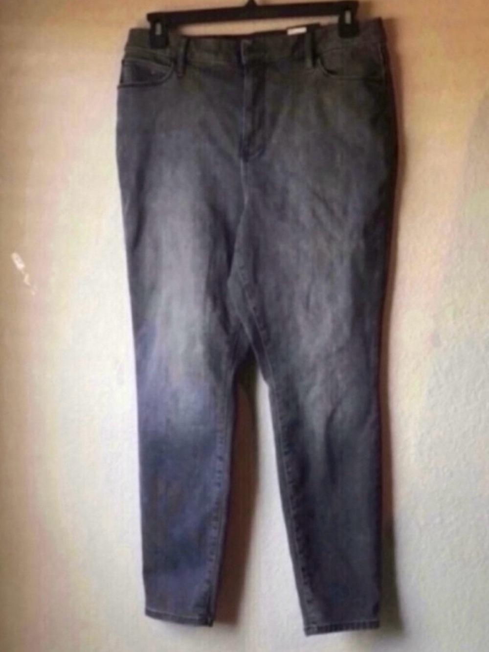 New Simply Vera Wang Jeans Light Black Gray High Rise Skinny Denim Women’s Sz 16